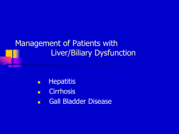 Management of Patients with Problems of Liver Function