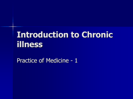 Introduction to Chronic illness