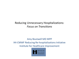 Reducing Readmissions through Transitions in Care