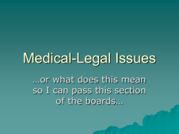 Medical-Legal Issues