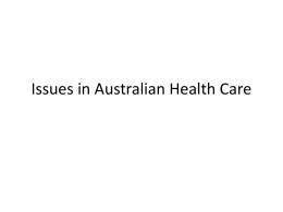 Issues in Australian Health Care