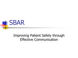 SBAR - Lake Health System Emergency Services