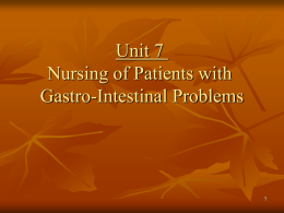 Unit 4 Nursing of Patients with Gastro