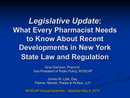 Legislative Update - New York State Council of Health