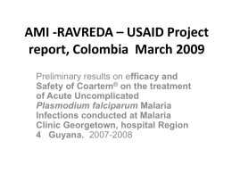 AMI -RAVREDA – USAID Project report, Colombia March 2009