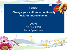 Lean Power Point, AQN 11 18 2010
