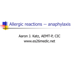 Allergic reactions -- anaphylaxis
