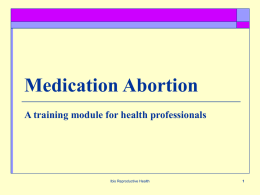 Medical Abortion - Medication Abortion