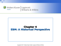 Chapter 4: EBM: An historical perspective