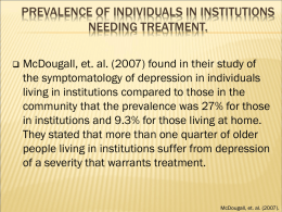 Treatments for individuals with depression who live in a long term