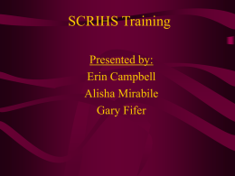 SCRIHS Training