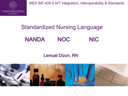 Standardized Nomenclature in Nursing NANDA