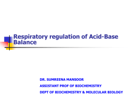 Respiratory regulation of Acid