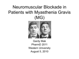 Neuromuscular Blockade in Patients with