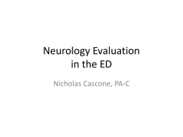 Neurology Evaluation in the ED