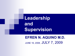 Leadership and Supervision