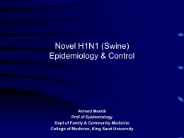 Swine Flu (Jan 2010). - King Saud University Medical Student Council