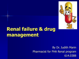 Renal failure & drug management