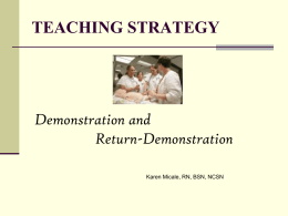 Return-Demonstration - Teachingstrgypresent