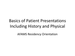 Basics of Patient Presentation