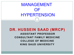 management of hypertension - King Saud University Medical