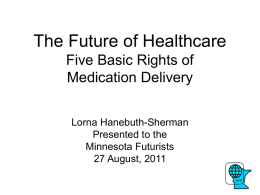 The Future of Healthcare Five Basic Rights of Medication Delivery