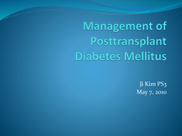 Posttransplant Diabetes Mellitus
