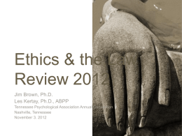 ethics code. - Tennessee Psychological Association