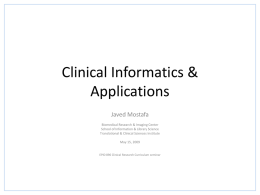 Clinical Informatics & Applications