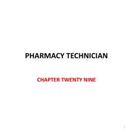 pharmacy technician chapter twenty nine