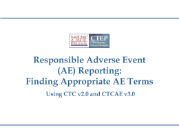 Responsible Adverse Event (AE) Reporting: Finding