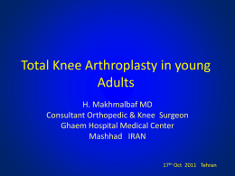 Total Knee arthroplasty in young Adults