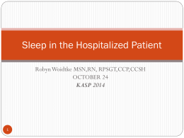 Sleep in the Hospitalized Patient