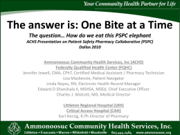 Ammonoosuc Community Health Services Patient Safety Presentation