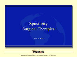 Spasticity - Surgical Therapies