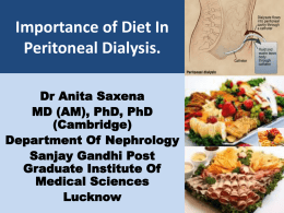 Importance of Diet In Peritoneal Dialysis