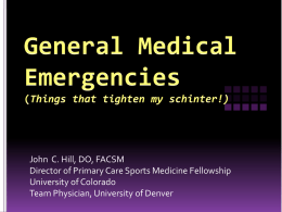 General Medical Emergencies or - University of Colorado Denver