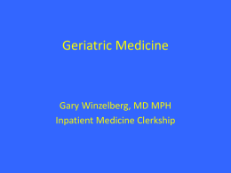 Geriatric Medicine - UNC School of Medicine