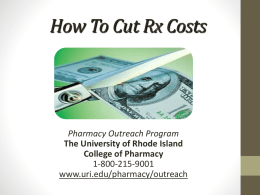How To Cut Rx Costs - University of Rhode Island