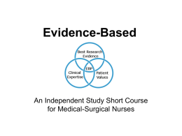 One Approach to Evidence-Based Practice