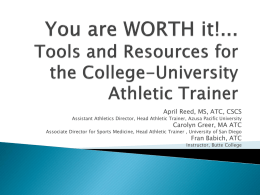 You are WORTH it!... Tools for the College AT