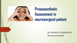 Preanaesthetic Assessment - Neurological Society of India