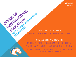 OIE Office Hours - The University of Texas at Arlington