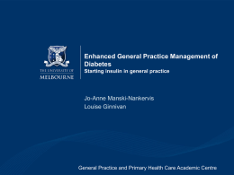 Enhanced General Practice Management of Diabetes