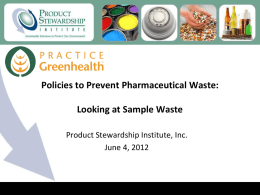 Policies to Prevent Pharmaceutical Waste
