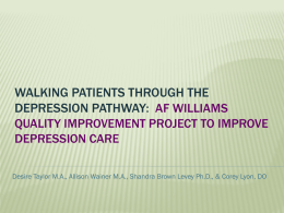 Walking Patients Through Depression Pathway - PCMH e