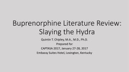Buprenorphine Treatment Literature - Slaying the Hydra