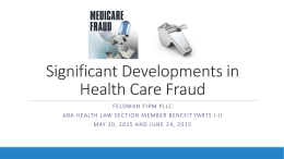 Significant Developments in Health Care Fraud