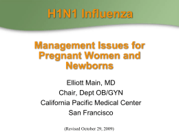 H1N1 Vaccine - California Maternal Quality Care Collaborative