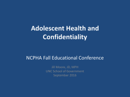 Adolescent Health and Confidentiality